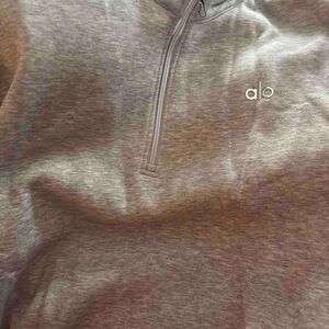 ALO Yoga Men's Zip-Up Sweater in Gray